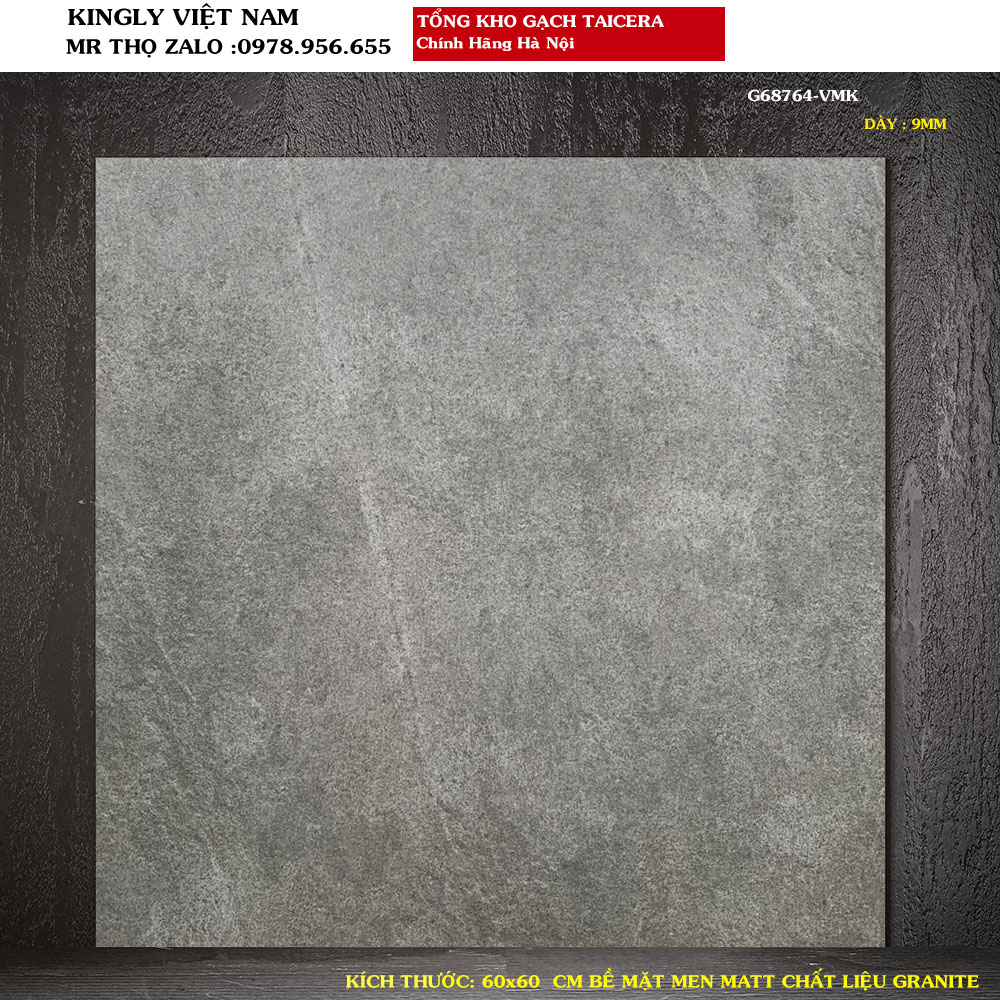 Gạch lát nền GRANITE Taicera vân xi măng 60x60 cm G68764 Loại 1